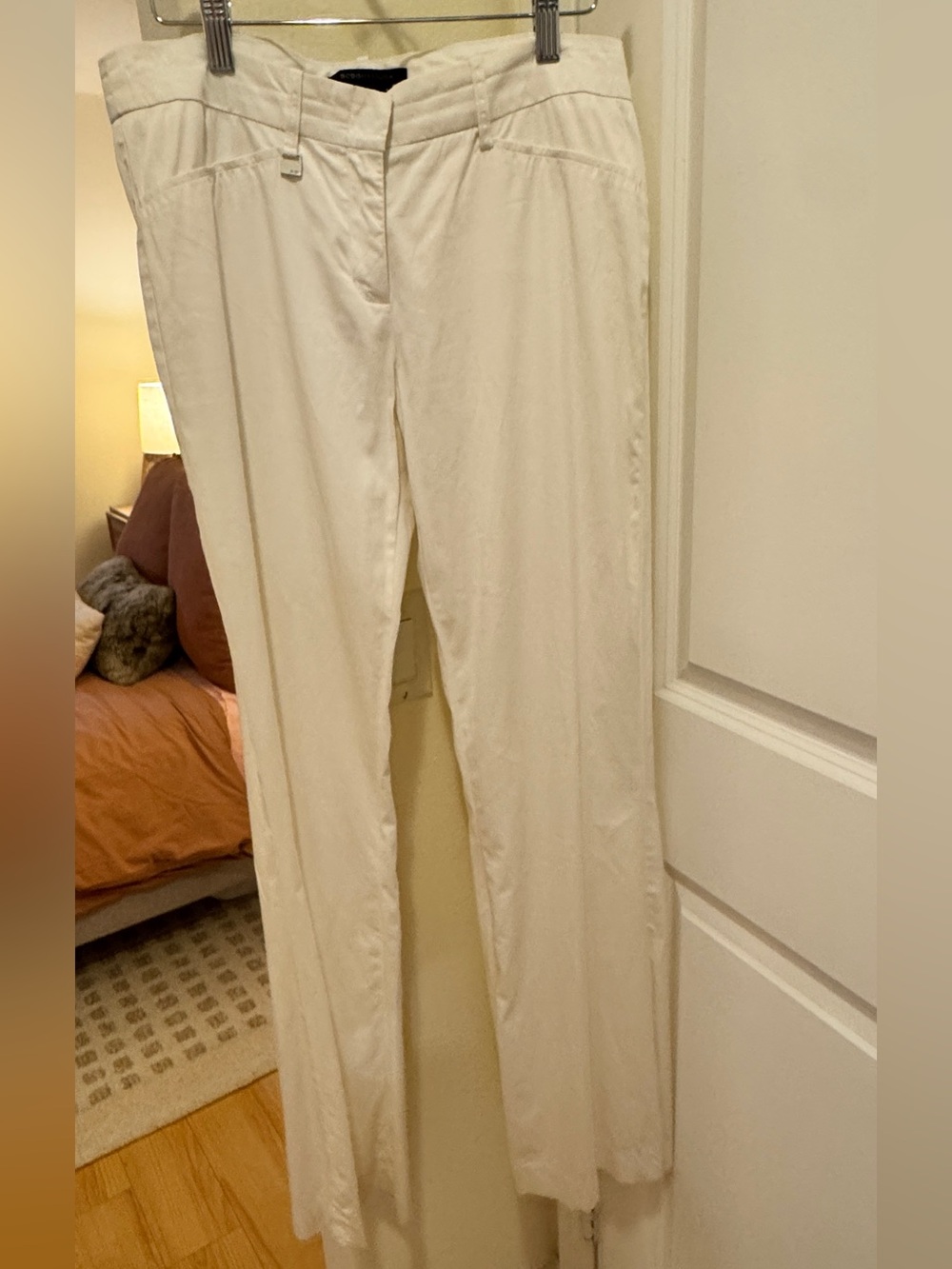 BCBGMaxAzria Cream Dress Pants with Silver Accent